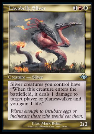 (029) Magic The Gathering Modern Horizons: Retro Frame Cards Single: Lavabelly Sliver (V.2) Holo Uncommon