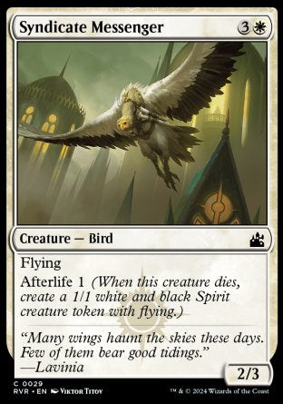 (029) Magic The Gathering Ravnica Remastered Single: Syndicate Messenger  Common
