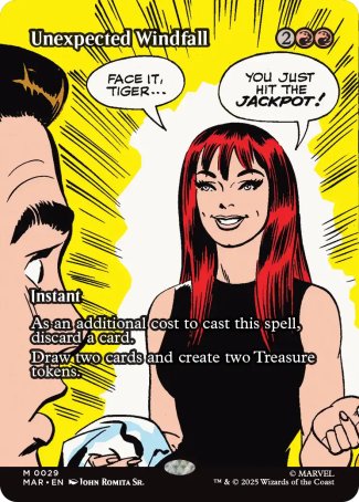 (029) Magic The Gathering Magic: The Gathering | Marvel's Spider-Man: Source Material Cards Single: Unexpected Windfall  Mythic