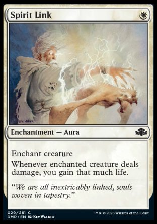 (029) Magic The Gathering Dominaria Remastered Single: Spirit Link  Common
