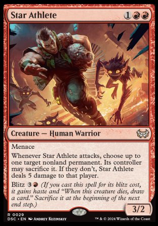 (029) Magic The Gathering Commander: Duskmourn: House of Horror Single: Star Athlete Holo Rare