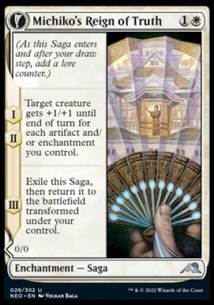 (029) Magic The Gathering Kamigawa: Neon Dynasty Single: Michiko's Reign of Truth // Portrait of Michiko  Uncommon