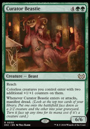 (030) Magic The Gathering Commander: Duskmourn: House of Horror Single: Curator Beastie  Rare