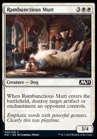 (030) Magic The Gathering Core 2021 Single: Rambunctious Mutt Holo Common