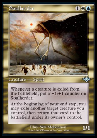 (030) Magic The Gathering Modern Horizons: Retro Frame Cards Single: Soulherder (V.1) Holo Uncommon