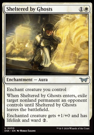 (030) Magic The Gathering Duskmourn: House of Horror Single: Sheltered by Ghosts Holo Uncommon