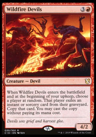 (030) Magic The Gathering Commander 2019 Single: Wildfire Devils  Rare