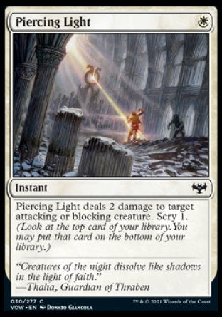 (030) Magic The Gathering Innistrad: Crimson Vow Single: Piercing Light  Common