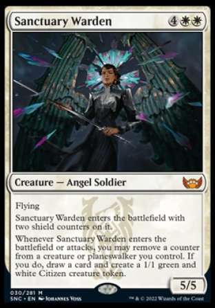 (030) Magic The Gathering Streets of New Capenna Single: Sanctuary Warden  Mythic