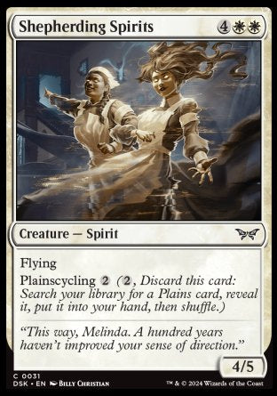 (031) Magic The Gathering Duskmourn: House of Horror Single: Shepherding Spirits Holo Common