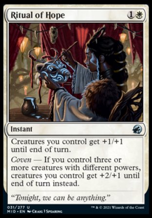 (031) Magic The Gathering Innistrad: Midnight Hunt Single: Ritual of Hope Holo Uncommon