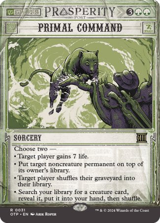 (031) Magic The Gathering Breaking News Single: Primal Command  Holo Rare