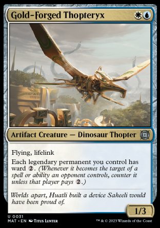 (031) Magic The Gathering March of the Machine: The Aftermath Single: Gold-Forged Thopteryx  Uncommon