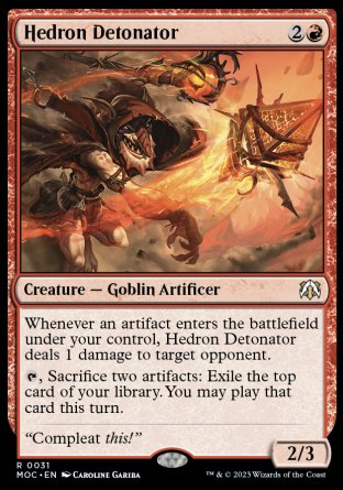 (031) Magic The Gathering Commander: March of the Machine Single: Hedron Detonator  Rare