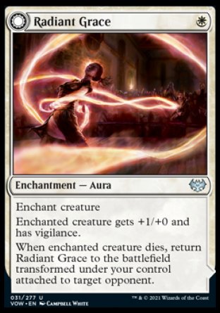 (031) Magic The Gathering Innistrad: Crimson Vow Single: Radiant Grace // Radiant Restraints Holo Uncommon