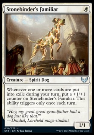 (031) Magic The Gathering Strixhaven: School of Mages Single: Stonebinder's Familiar  Uncommon
