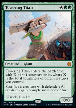 (031) Magic The Gathering Jumpstart Single: Towering Titan  Mythic