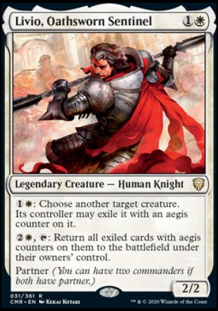 (031/361) Magic The Gathering Commander Legends Single: Livio, Oathsworn Sentinel  Rare