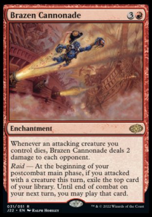 (031) Magic The Gathering Jumpstart 2022 Single: Brazen Cannonade  Rare