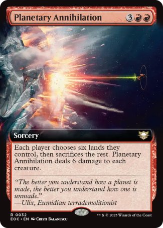 (032) Magic The Gathering Commander: Edge of Eternities: Extras Single: Planetary Annihilation  Rare