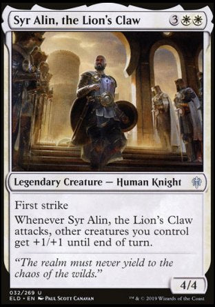 (032/269) Magic The Gathering Throne of Eldraine Single: Syr Alin, the Lion's Claw  Uncommon