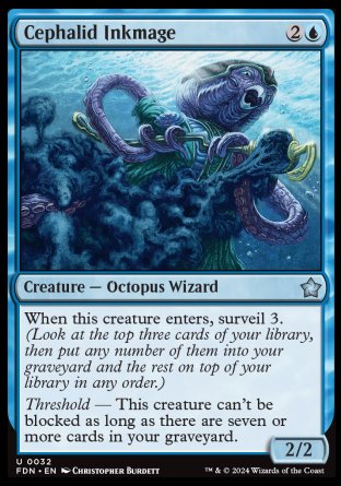 (032) Magic The Gathering Magic: The Gathering Foundations Single: Cephalid Inkmage  Uncommon