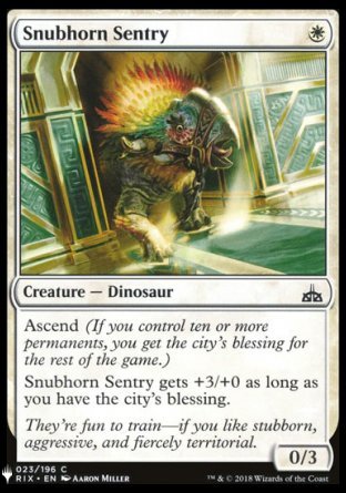(023) Magic The Gathering The List Single: Snubhorn Sentry  Common