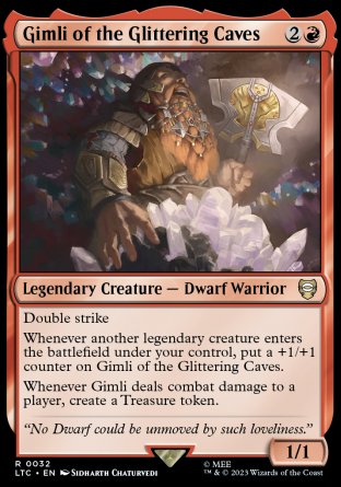 (032) Magic The Gathering Commander: The Lord of the Rings: Tales of Middle-earth Single: Gimli of the Glittering Caves  Rare