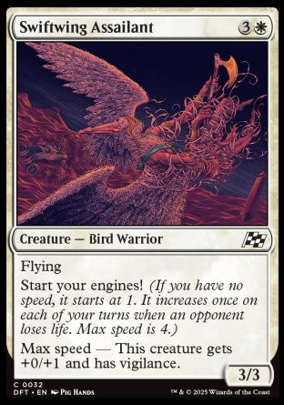 (032) Magic The Gathering Aetherdrift Single: Swiftwing Assailant Holo Common