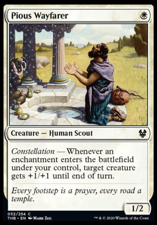 (032/254) Magic The Gathering Theros Beyond Death Single: Pious Wayfarer Holo Common