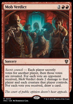 (033) Magic The Gathering Commander: Murders at Karlov Manor Single: Mob Verdict  Rare