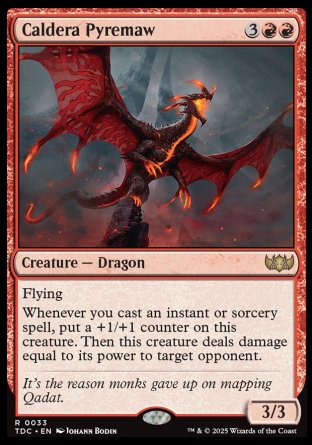 (033) Magic The Gathering Commander: Tarkir: Dragonstorm Single: Caldera Pyremaw  Rare