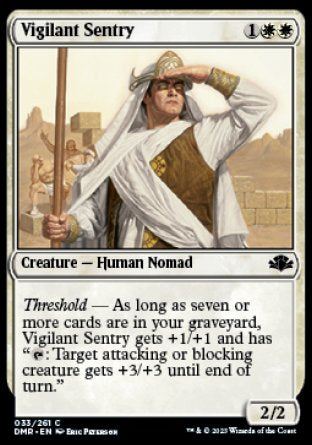 (033) Magic The Gathering Dominaria Remastered Single: Vigilant Sentry Holo Common