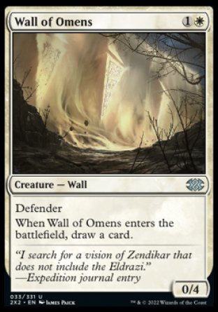 (033) Magic The Gathering Double Masters 2022 Single: Wall of Omens Holo Uncommon