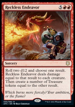 (033) Magic The Gathering Commander: Adventures in the Forgotten Realms Single: Reckless Endeavor  Rare