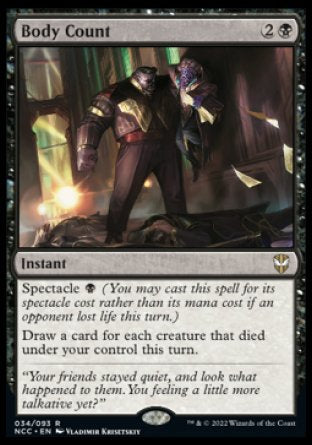 (034) Magic The Gathering Commander: Streets of New Capenna Single: Body Count  Rare