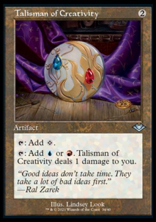 (034) Magic The Gathering Modern Horizons: Retro Frame Cards Single: Talisman of Creativity (V.1)  Uncommon