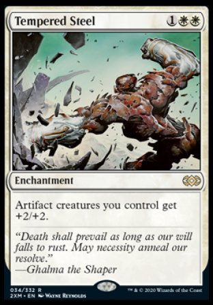 (034/332) Magic The Gathering Double Masters Single: Tempered Steel Holo Rare