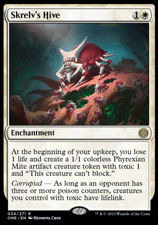 (034) Magic The Gathering Phyrexia: All Will Be One Single: Skrelv's Hive Holo Rare