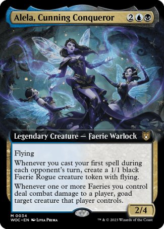 (034) Magic The Gathering Commander: Wilds of Eldraine: Extras Single: Alela, Cunning Conqueror  Mythic