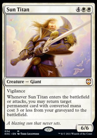 (034) Magic The Gathering Commander: Kaldheim Single: Sun Titan  Mythic