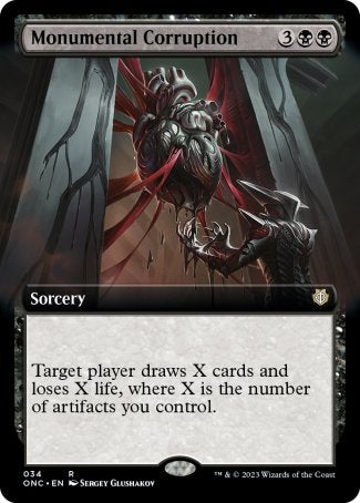 (034) Magic The Gathering Commander: Phyrexia: All Will Be One: Extras Single: Monumental Corruption  Rare