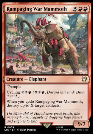 (034) Magic The Gathering Commander: The Lord of the Rings: Tales of Middle-earth Single: Rampaging War Mammoth  Rare