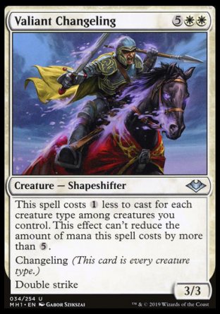 (034/254) Magic The Gathering Modern Horizons Single: Valiant Changeling Holo Uncommon