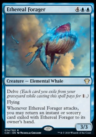 (034/322) Magic The Gathering Commander: Ikoria Single: Ethereal Forager Holo Rare