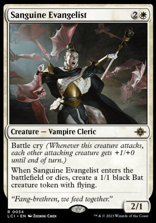 (034) Magic The Gathering The Lost Caverns of Ixalan Single: Sanguine Evangelist Holo Rare