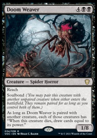 (034) Magic The Gathering Commander: Innistrad: Crimson Vow Single: Doom Weaver (V.1)  Rare
