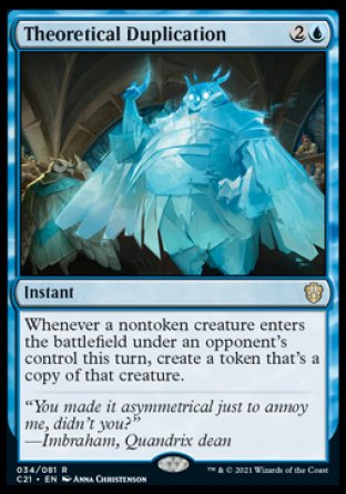 (034) Magic The Gathering Commander: Strixhaven Single: Theoretical Duplication  Rare