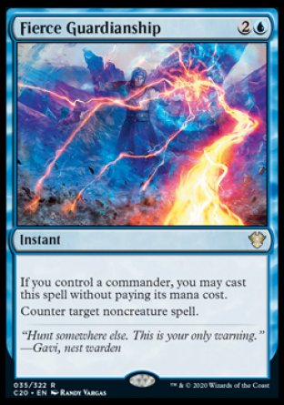 (035/322) Magic The Gathering Commander: Ikoria Single: Fierce Guardianship  Rare