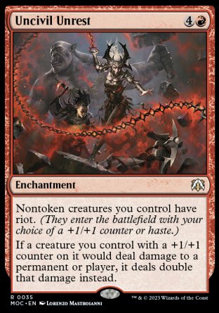 (035) Magic The Gathering Commander: March of the Machine Single: Uncivil Unrest  Rare